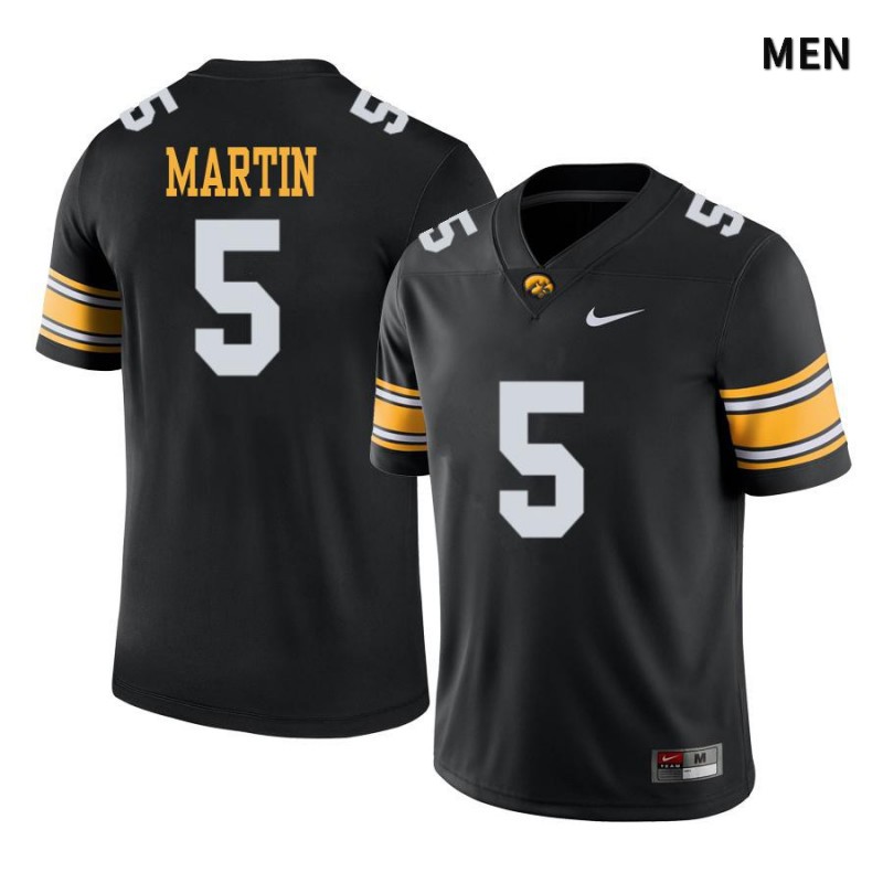 Men's Iowa Hawkeyes NCAA #5 Oliver Martin Black Authentic Nike Alumni Stitched College Football Jersey DR34V58YG